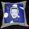 Blue \"Boo\" Frankenstein Portrait Pillow