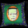 Green Frankenstein Portrait Pillow